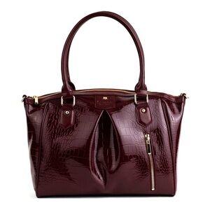 Guanas New York Madison - Burgundy Croc Vegan Bag NWT